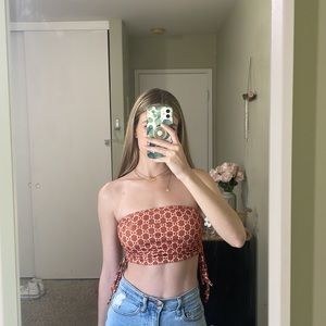 Shein burnt orange strapless top